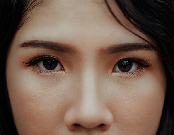 close up of woman's face